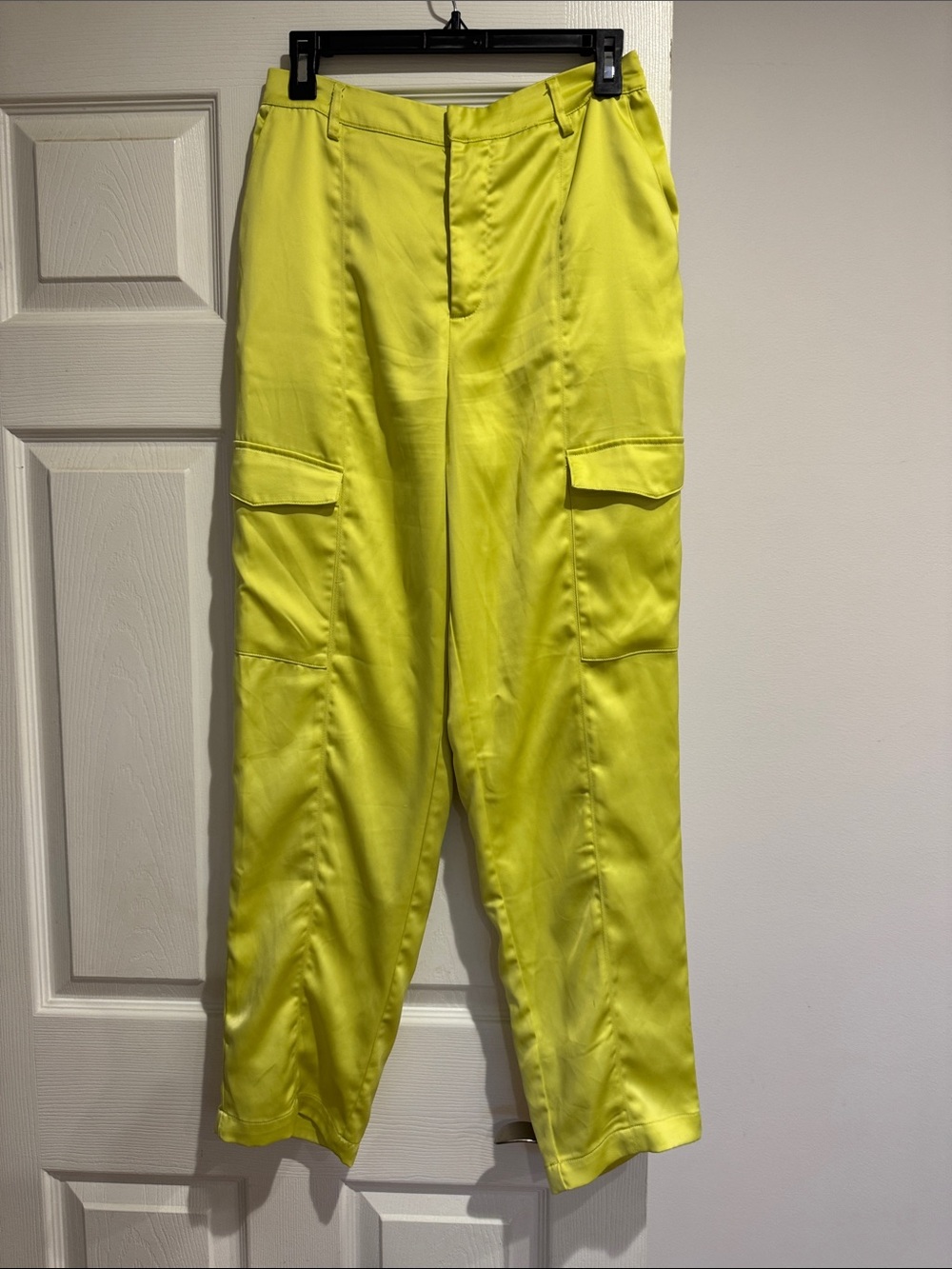 House of Harlow 1960 womeLime Yellow Cargo Dress Pants size 4